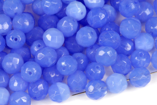 Broušené korálky ohňovky 8 mm, 20 ks/16 cm - safírově modrý opál