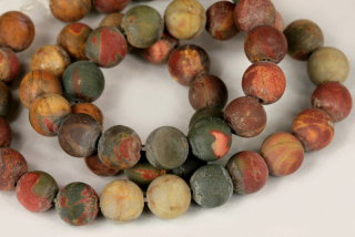 Minerální korálky - kulička 8 mm, 1 ks - jaspis picasso matný