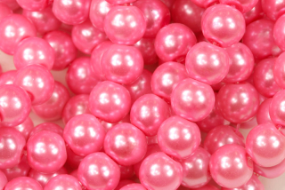 Voskované korálky kuličky 7-8 mm, 22 ks/16 cm - sladká růžová