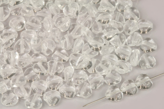 Mačkané korálky srdce 6x6 mm, 20 ks - krystal