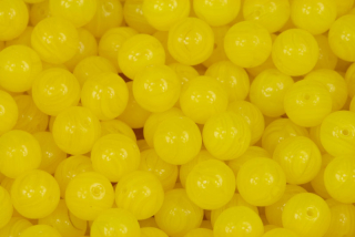 Mačkané korálky kuličky 8 mm, 20 ks/16 cm - žlutý opál, žíhaná
