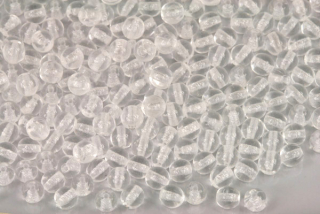 Mačkané korálky kuličky 4 mm, 100 ks - čirá, krystal