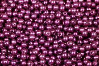 Plastové korálky voskované, imitace perel, kulička 4 mm, 100 ks - ametystově fialová