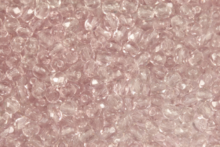 Broušené korálky ohňovky 4 mm, 40 ks/16 cm - transparentní světle ametystově fialová