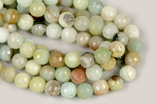 Minerální korálky - kulička 6 mm fasetovaná, 1 ks - amazonit