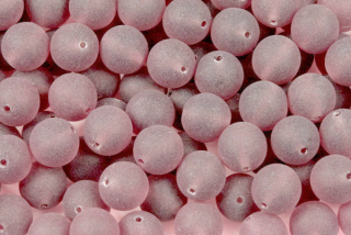 Mačkané korálky kuličky 8 mm, 20 ks/16 cm - matná transp. světlá ametystově fialová