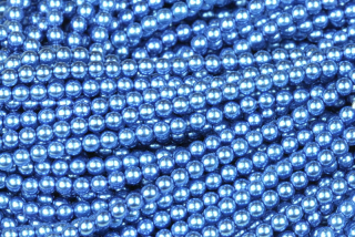 Voskované korálky kuličky 3 mm, 100 ks - modrá lesklá