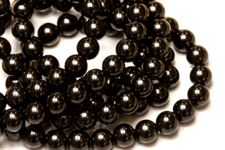 Minerální korálky - kulička 6 mm, 1 ks - černý achát (onyx)