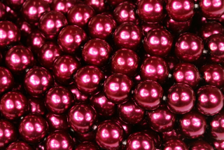 Voskované korálky kuličky 8 mm, 20 ks/16 cm - vínově červená, bordó, lesklá