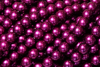 Voskované korálky kuličky 6 mm, 27 ks/16 cm - růžovofialová, tmavší fuchsiová, lesklá