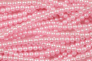 Voskované korálky kuličky 3 mm, 100 ks - růžová, lesklá