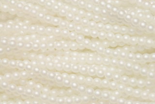 Voskované korálky kuličky 3 mm, 100 ks - bílá, matná