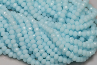 Broušené korálky slavík 3x2 mm, cca 145 ks na šňůře 36 cm - sytá azurově modrá