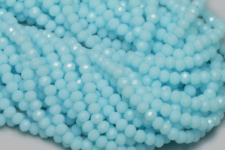 Broušené korálky slavík 3x2 mm, cca 145 ks na šňůře 36 cm - sytá azurově modrá