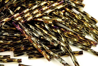 PRECIOSA Bugles-RH, stáčené čípky 13,3" (30 mm), 50 ks - hnědý iris