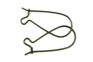 Náušnicový háček zavírací 25 mm, galva černý zinek, 1 pár (ČR)