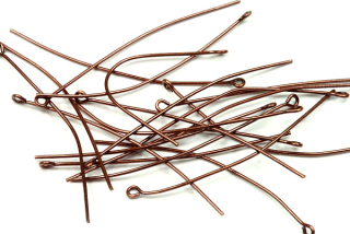 Ketlovací (očkové) jehly 50 mm, galva stará měď, 20 ks (ČR)