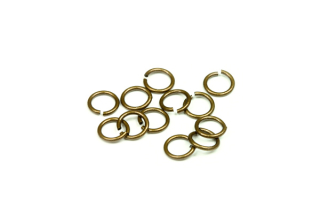 Spojovací kroužek 6 mm/0,8 mm, galva stará mosaz, 20 ks (ČR)