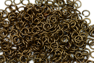 Spojovací kroužek 5 mm/0,8 mm, galva stará mosaz, 500 ks (ČR)