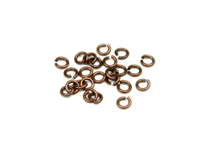 Spojovací kroužek 4 mm/0,8 mm, galva stará měď, 50 ks (ČR)