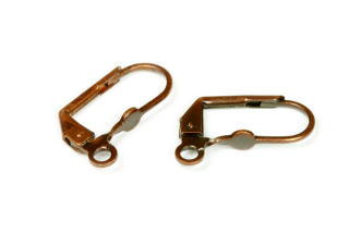Náušnicový háček zavírací, galva stará měď, 1 pár (ČR)