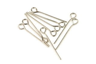 Ketlovací (očkové) jehly 20 mm, galva platina, 20 ks