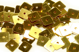 Flitry čtvercové ploché 7x7 mm, 3 g (cca 150-180 ks) - zlaté
