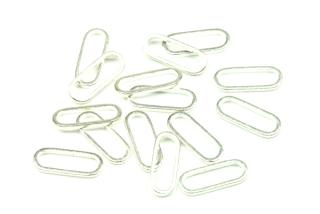 Kovový mezidíl oválek 12x5 mm, galva stříbro ČR, 20 ks