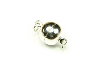 Magnetické zapínání koule 16x10 mm, galva stříbrná, 1 ks