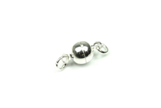 Magnetické zapínání mini koule 11x6 mm, galva stříbrná, 1 ks