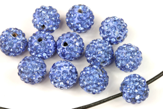 Šatonová kulička 10 mm, 1 ks - safírově modrá + modré šatony (sapphire)
