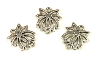 Mezidíl lotosový květ 16x15 mm, galva starostříbro, 1 ks