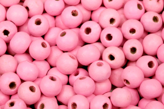 Dřevěné korálky lakované, kulička 8 mm, 10 g (65-70 ks) - světle růžová