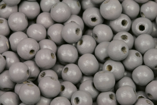 Dřevěné korálky lakované, kulička 8 mm, 10 g (65-70 ks) - šedá