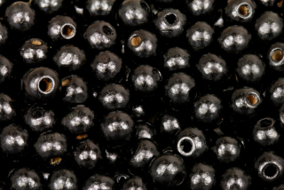 Dřevěné korálky lakované, kulička 8 mm, 10 g (60-65 ks) - černá