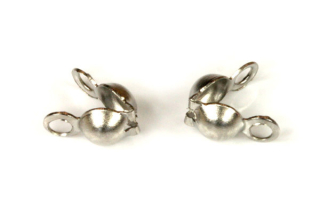 Kalota 4 mm s pevným očkem, rhodiovaná, 10 ks