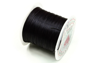 Lycra - elastické ploché vlákno, tloušťka 0,8 mm, cívka 10 m - černá