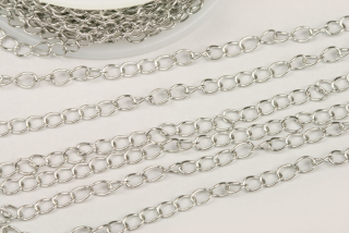 Řetízek adjustační (prodlužovací) s očky 4x3 mm, nerezová ocel AISI 304, 1 m