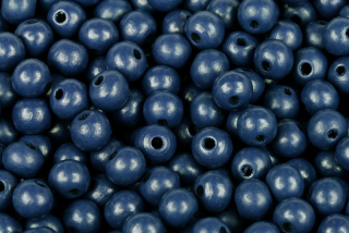 Dřevěné korálky lakované, kulička 8 mm, 10 g (60-65 ks) - petrolejově modrá