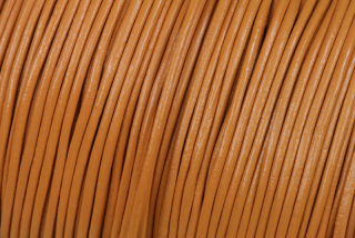 Kulatý kožený řemínek, průměr 1 mm, 1 m - karamelová