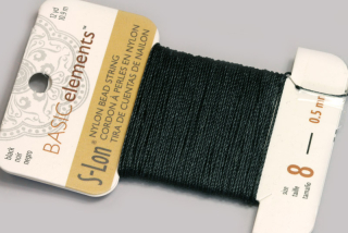 S-Lon Nylon Bead String - navlékací nylonová šňůra, size 8 (0,50 mm), 10,9 m - černá