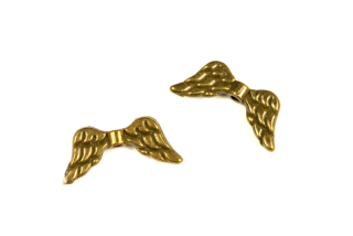 Kovové korálky andělská křídla 20x9 mm, stará mosaz, 1 ks