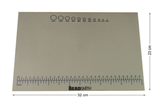 Podložka pro korálkování The Beadsmith 32x23 cm, šedá s měřítkem, 1 ks