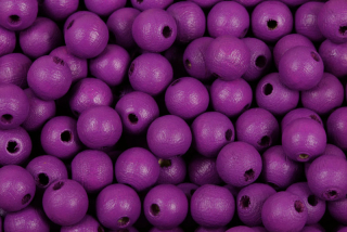 Dřevěné korálky lakované, kulička 8 mm, 30 ks - fialová (výroba ČR)