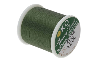 K.O. nylonová korálkovací nit, cívka 50 m, olivově zelená (olive)