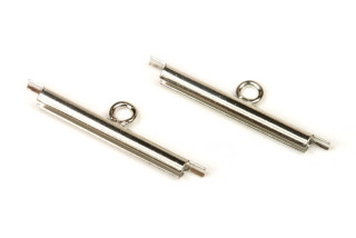 Nasunovací koncovka Miyuki, šířka 25 mm s 1 očkem, průměr 2 mm, galva platina, 2 ks