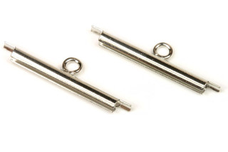 Nasunovací koncovka Miyuki, šířka 30 mm s 1 očkem, průměr 2 mm, galva platina, 2 ks