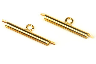 Nasunovací koncovka Miyuki, šířka 30 mm s 1 očkem, průměr 2 mm, galva zlatá, 2 ks