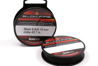 S-LON FIRE Splétaná korálkovací nit - Black 6 lb/0,15 mm - černá, cívka 45,7 m
