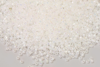 Rokajlové korálky Miyuki Delica 11/0 - White Opal AB (DB222), 5 g